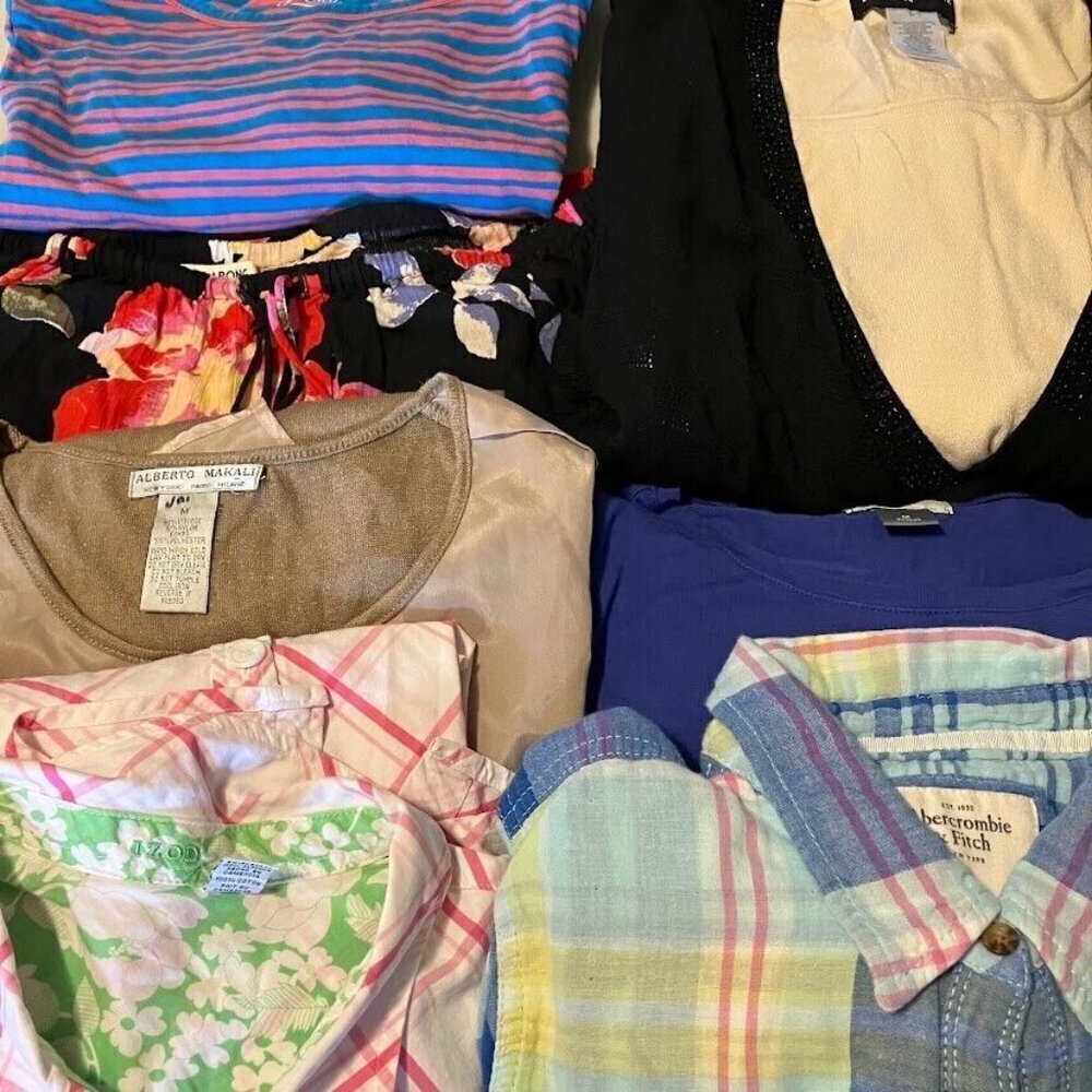 5 lb Reseller Lot Spring Long Sleeve Lightweight Tops Assorted Sizes And Brands